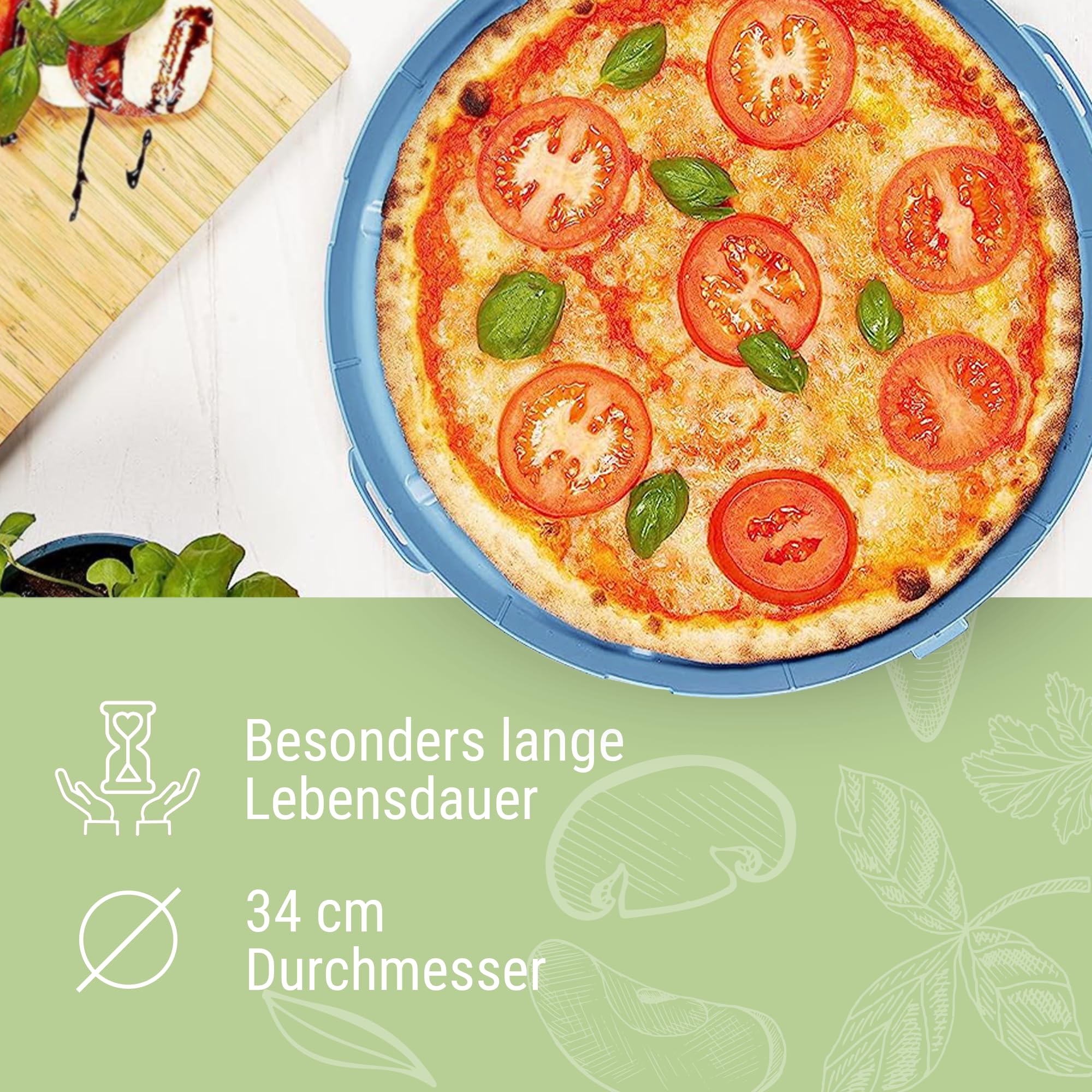 Pizzabox 'ToGo' – Caja de almacenamiento sin BPA de Pizza – Caja de plástico reutilizable de material reciclable – Práctica caja para el sector privado y la gastronomía