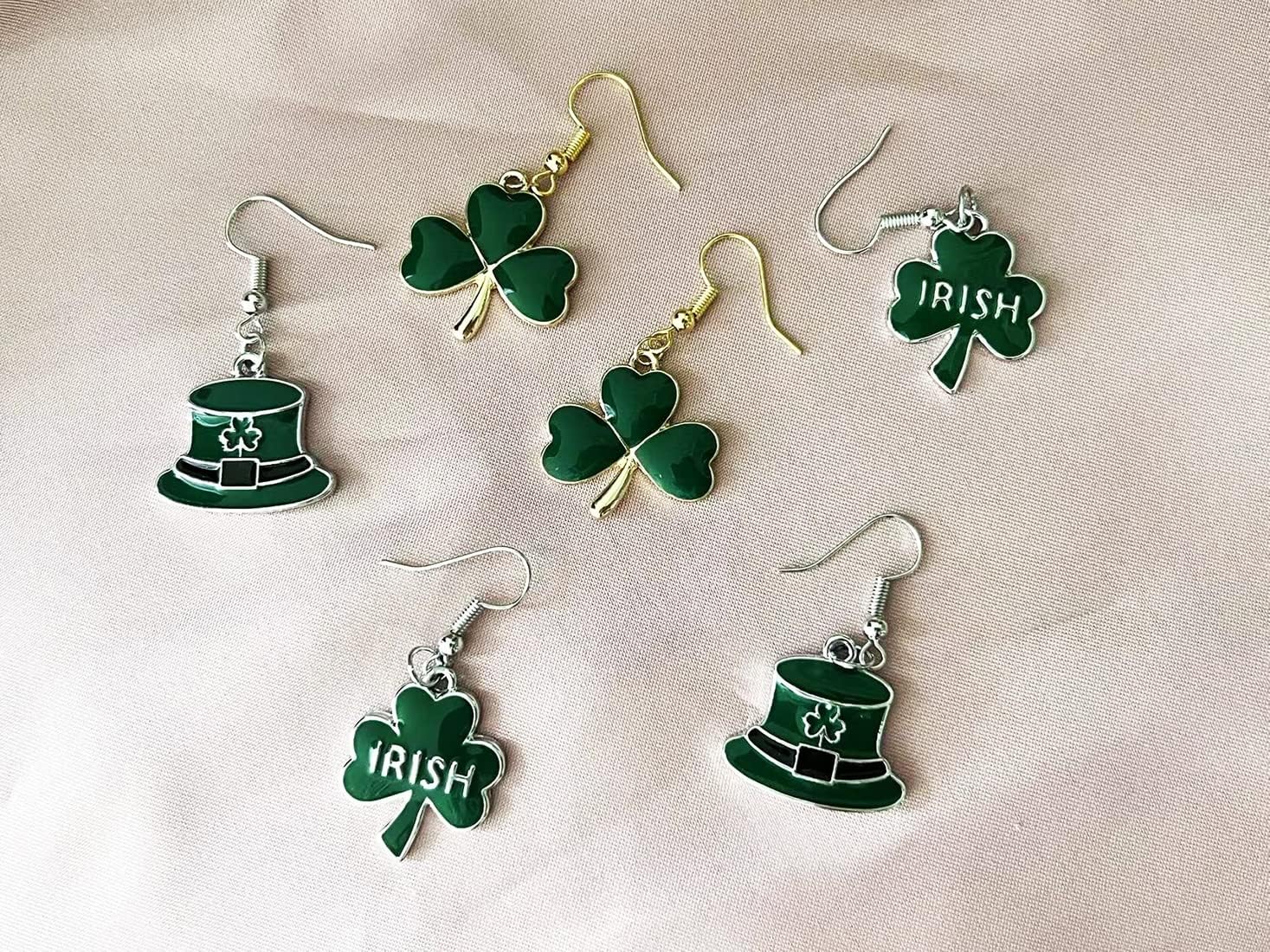 St. Patrick's Day Earrings for Women Shamrock Irish Earrings Hat Green Earrings for Irish Holiday - Image 5
