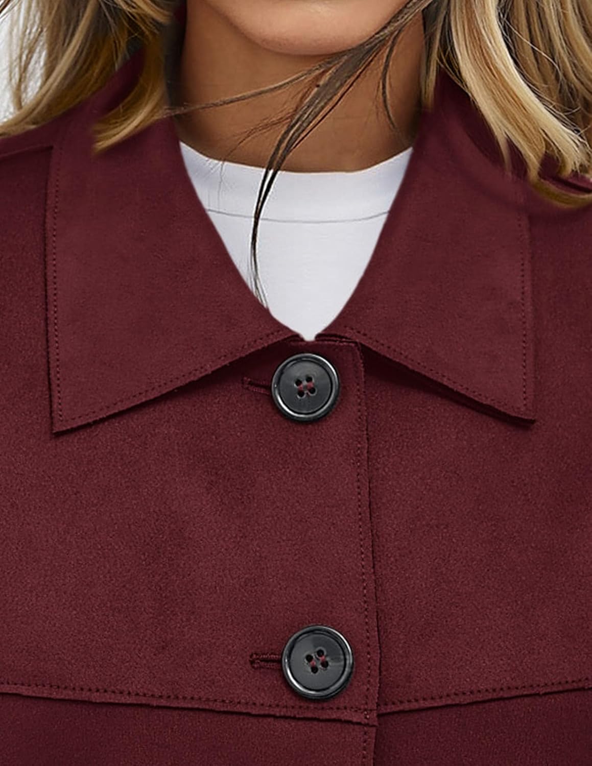 PRETTYGARDEN Women's Faux Suede Cropped Jacket Casual Lightweight Fall Fashion 2026 Winter Coats Outerwear Trendy Clothes - Image 5