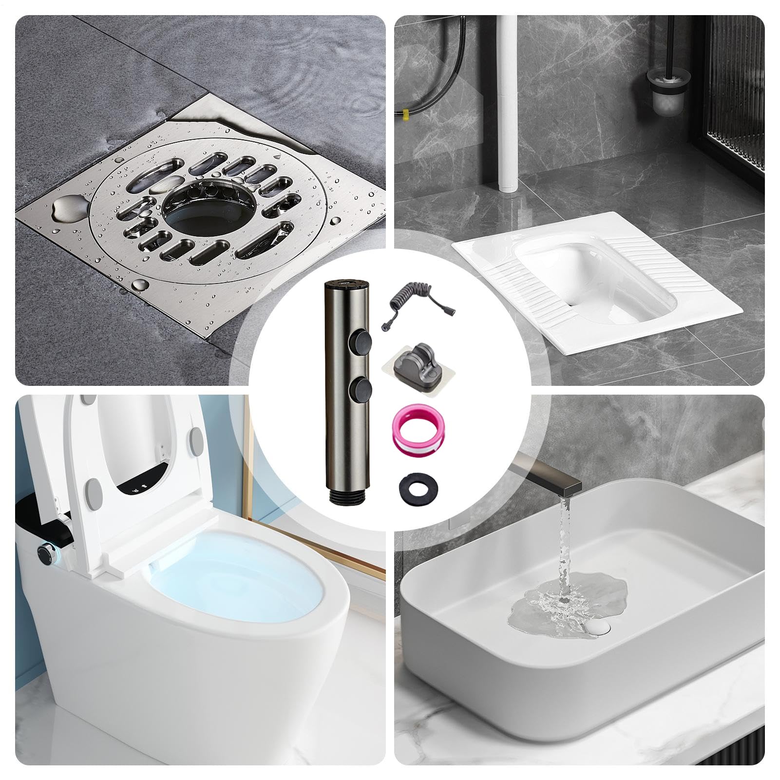 Spryskiwacz Toaletowy | Wężyk Ze Stali Nierdzewnej | Ręczny Bidet Z Regulacją Ciśnienia Wody Do Toalety - do Czyszczenia Toalety Łazienki Mycia Kobiecego Higieny Osobistej Prysznic