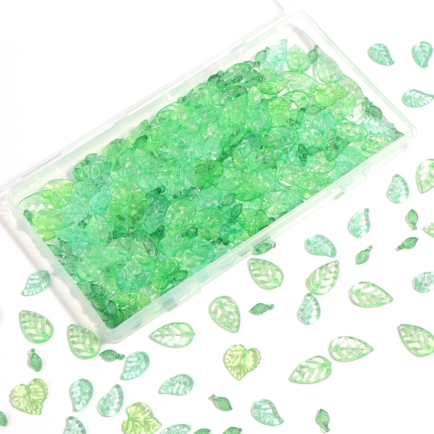 130PCS Glass Trumpet Flower Beads Bellflower Crystal Floral Bead Charms for Bracelets Necklaces Earring Keychain Cell phone chain DIY Jewelry Making