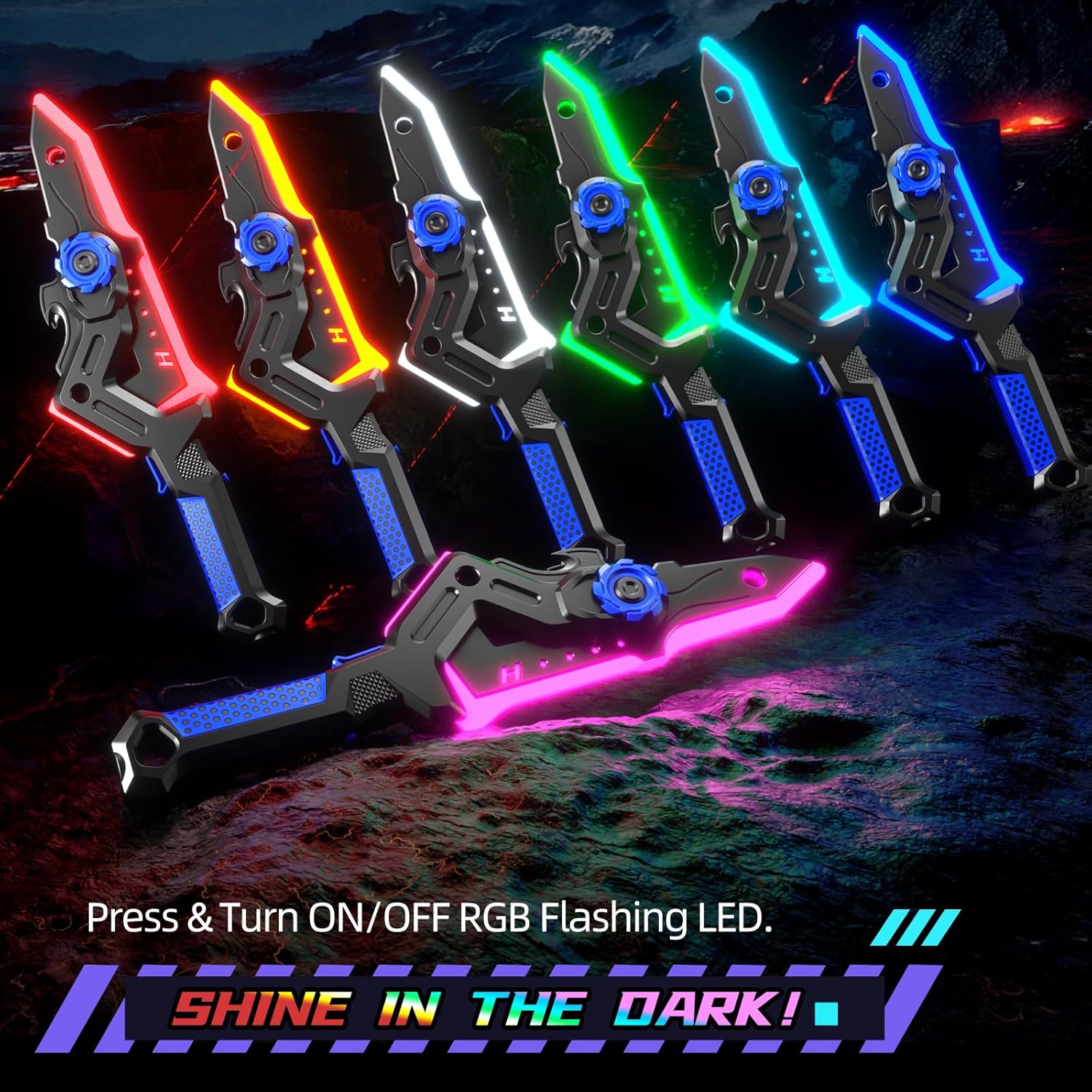 2 Pack Transforming Light Up Swords for Kids, Rechargeable LED Glowing Sword & Axe Toys with Mist Spray & Sound, Connectable Double-Bladed Weapons, Halloween Costume Cosplay Accessories for Boys 8-12