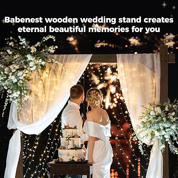 Babenest 7.38FT Square Wooden Wedding Arch Backdrop Stand for Party