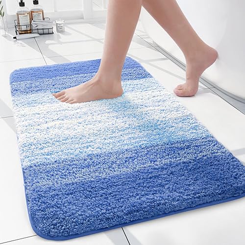 Miniatura 48 de Arotive - Tapetes de baño de microfibra, peludos, suaves, absorbentes, antideslizantes, gruesos, afelpados, se pueden lavar a máquina y secar