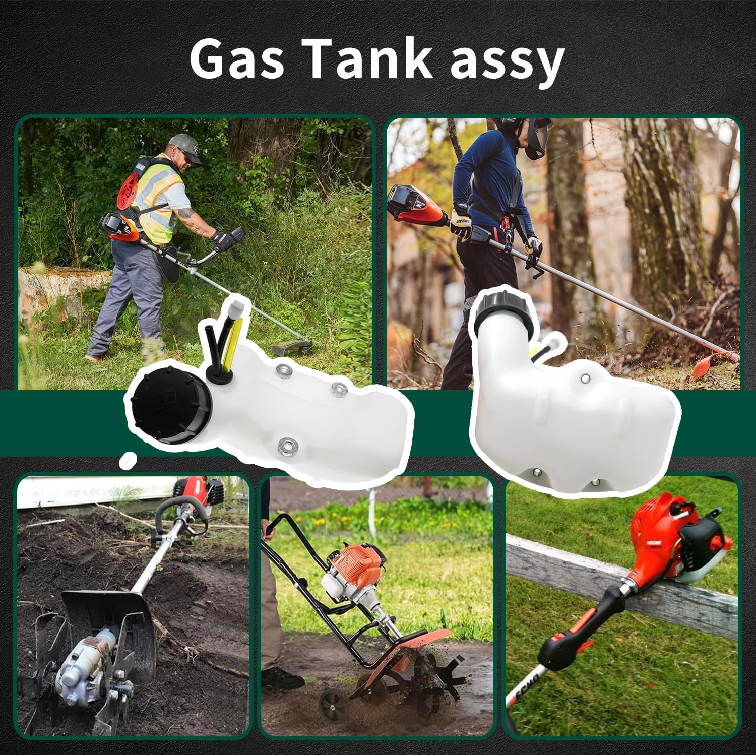 A350000780 Fuel Gas Tank Assembly Compatible with E-cho SRM-225 GT-225 PAS-225 PE-225 PPF-225 SHC-225 String Trimmers, Replacement Gas Tank Ass