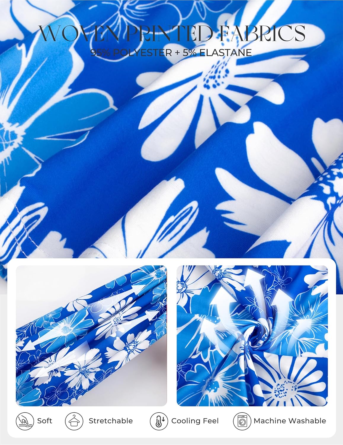 GRACE KARIN 2026 Women's Summer Maxi Dresses, Tie Front Floral Boho Dress, Spaghetti Strap Sundress with Pockets - Image 6