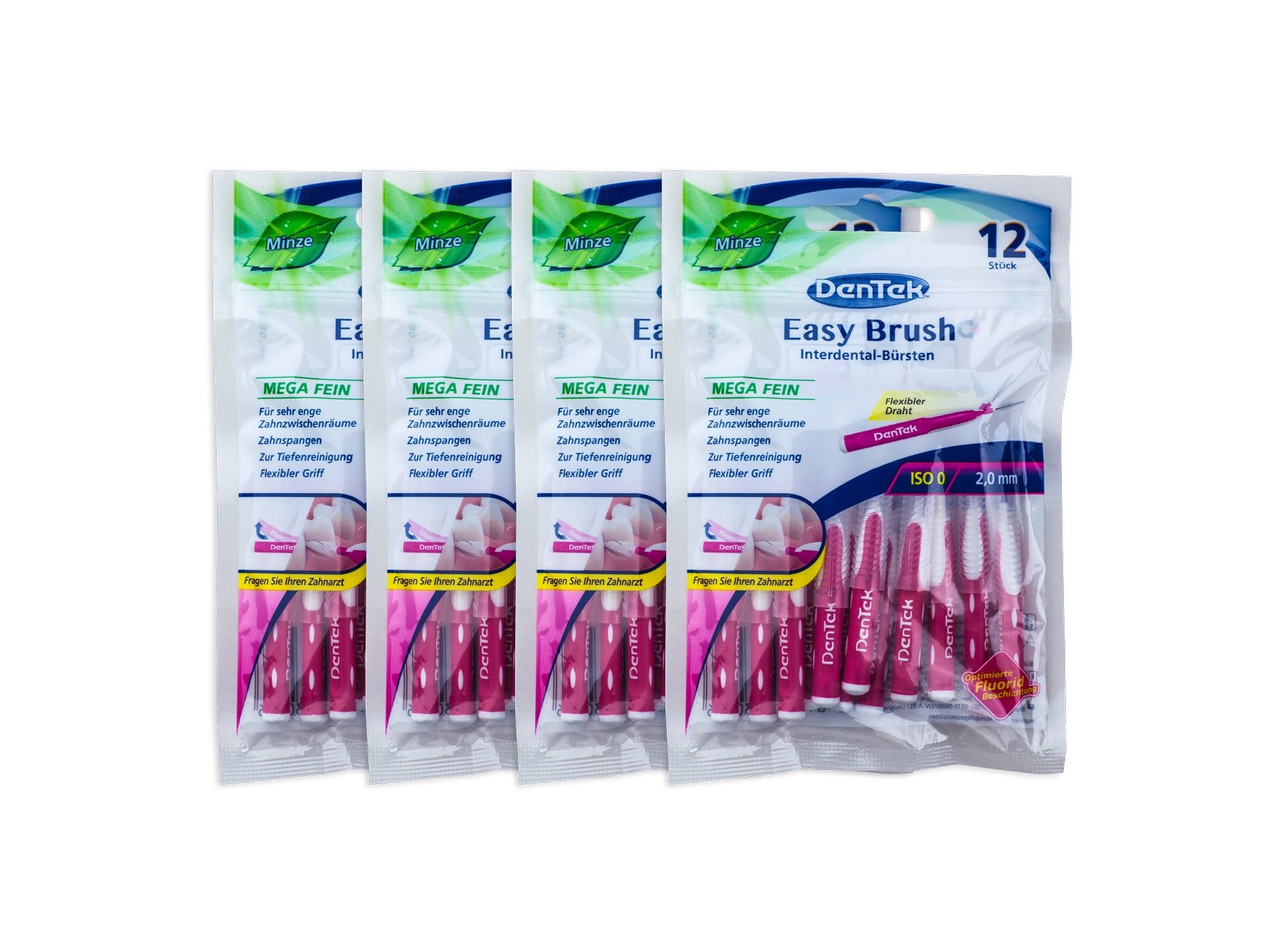 4 x Dentek Easy Brush interdental – Cepillos 2.0 mm Mega Fein ISO: 0