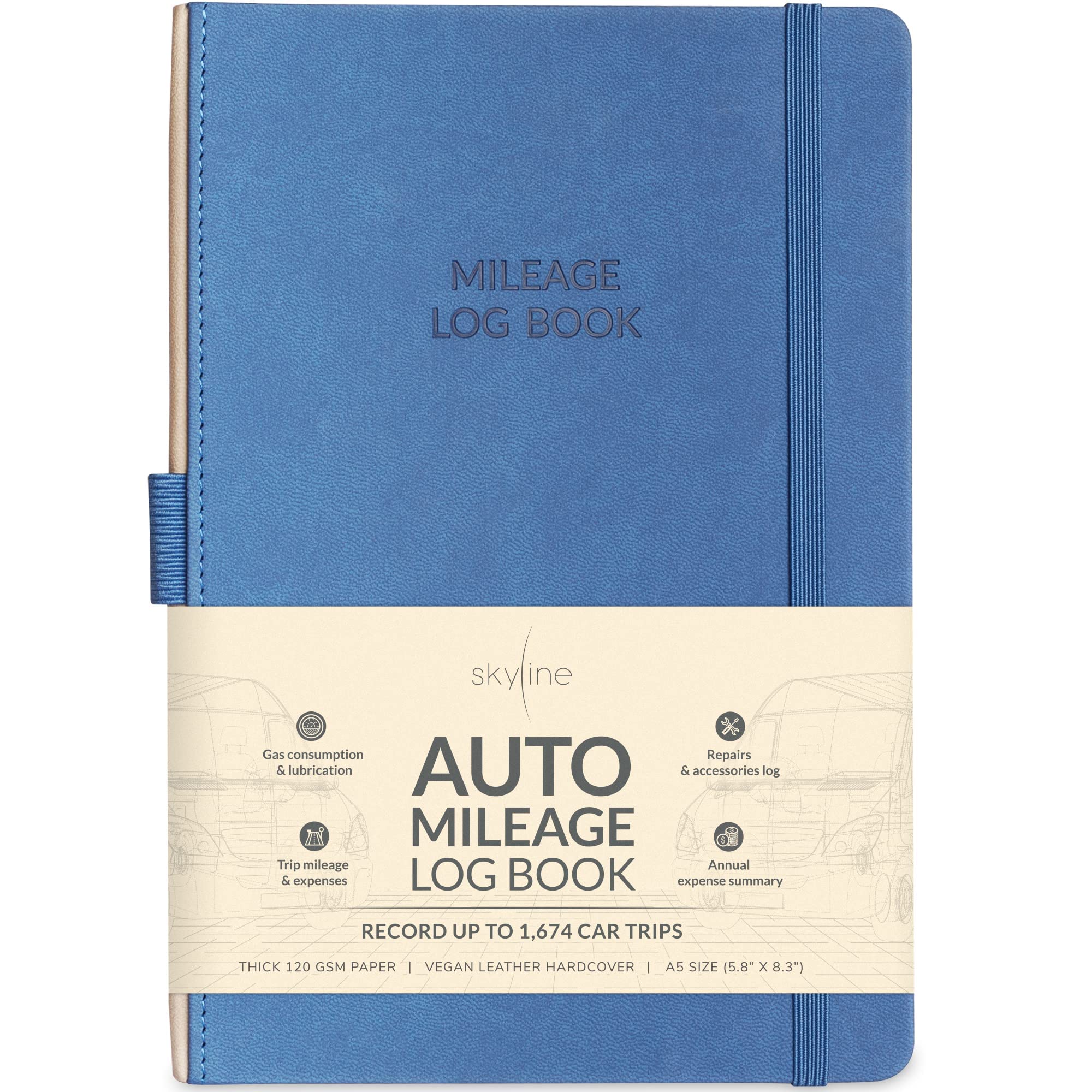 Snapklik.com : Skyline Auto Mileage Log Book Vehicle Logbook