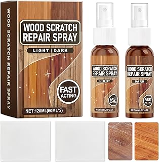 2 Flaschen Laminat Kratzer Entfernen, Inklusive 2 Reinigungstuch, Parkett Politur, Geeignet für Parkett Kratzer Entfernen, Möbelpflege und Bodenreparatur (60ml)