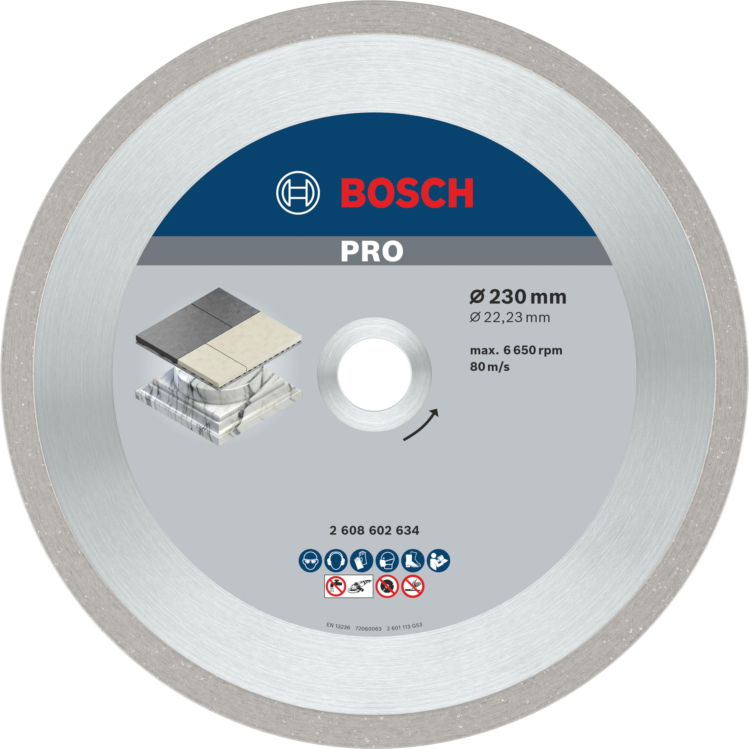 Bosch 2 608 602 634 - Disco de corte de diamante Best for Ceramic - 230 x 22,23 x 2,4 x 10 mm (pack de 1)