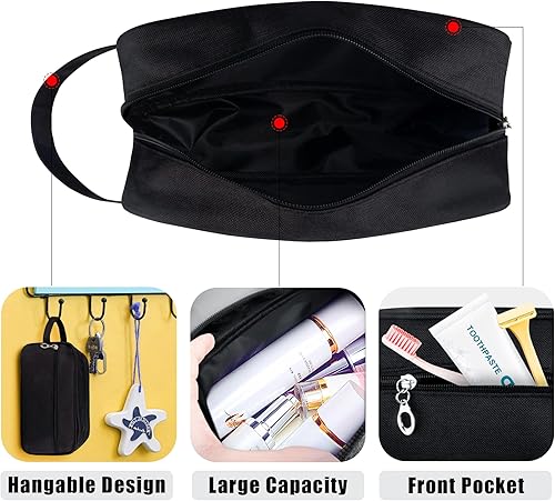 Miniatura 3 de Ebbniur Neceser, bolsa de viaje de gran capacidad para artículos de tocador, organizador de artículos de tocador de tela Oxford impermeable para