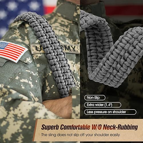 Miniatura 4 de Eslinga de dos puntos con giratorio, antideslizante de paracaídas con correa de longitud ajustable