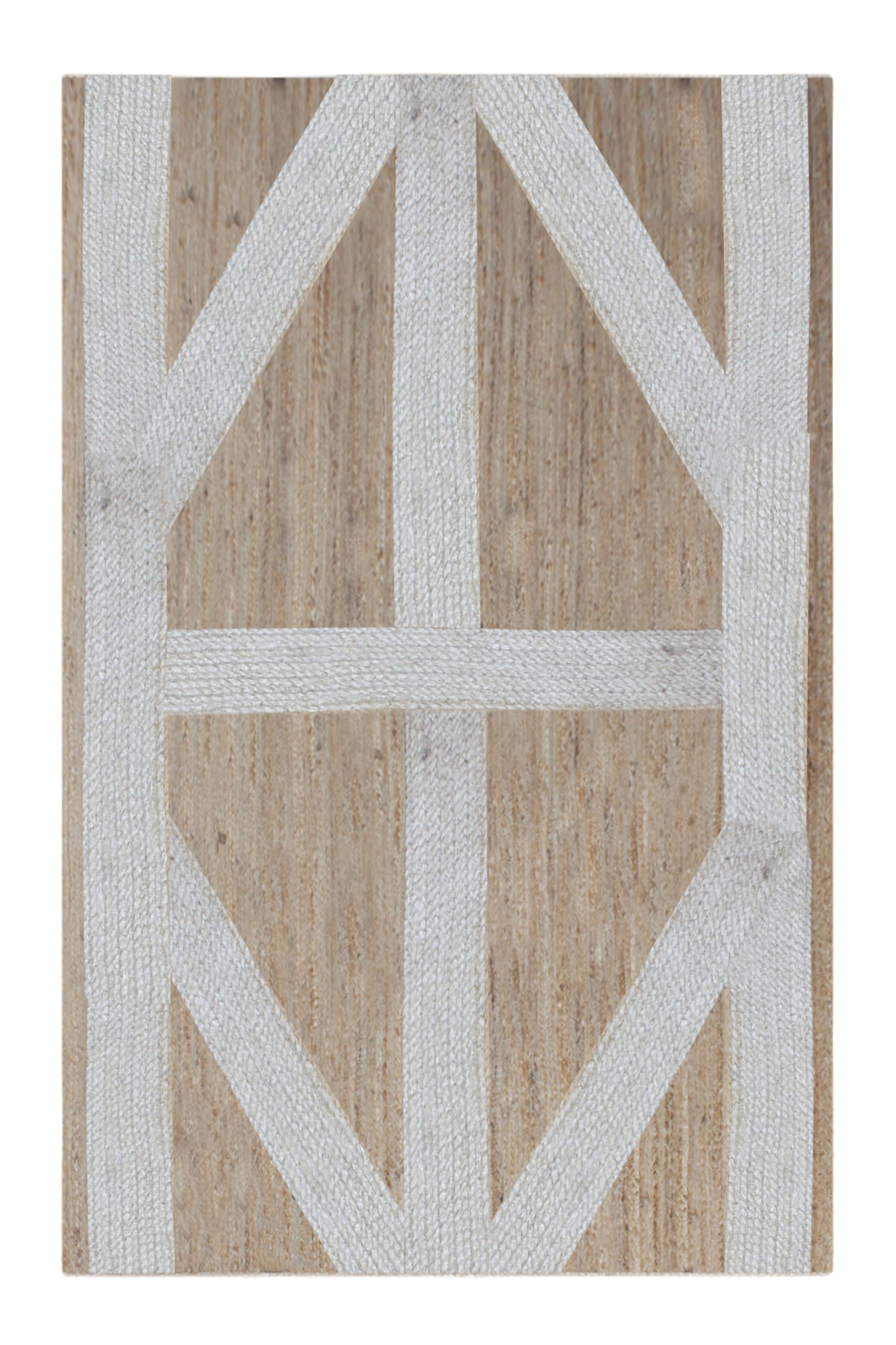 Tapis carré en jute tressé à la main de qualité supérieure, idéal pour les zones très fréquentées dans la chambre, le salon, la cuisine, etc. - Tapis d'extérieur et de terrasse - 3 pièces -