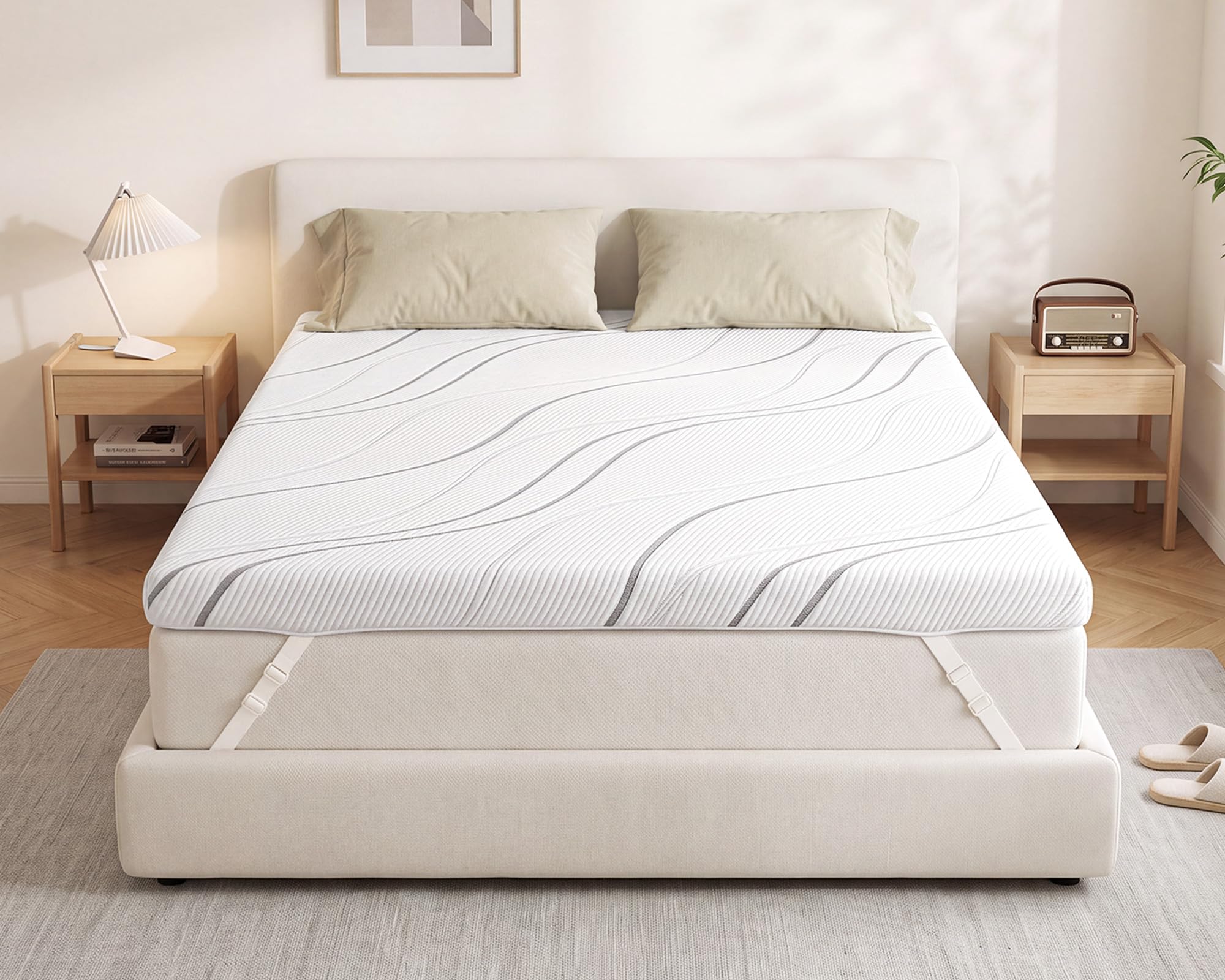 7CM King Mattress Topper for Back Pain Relief, Dual-Sided Mattress