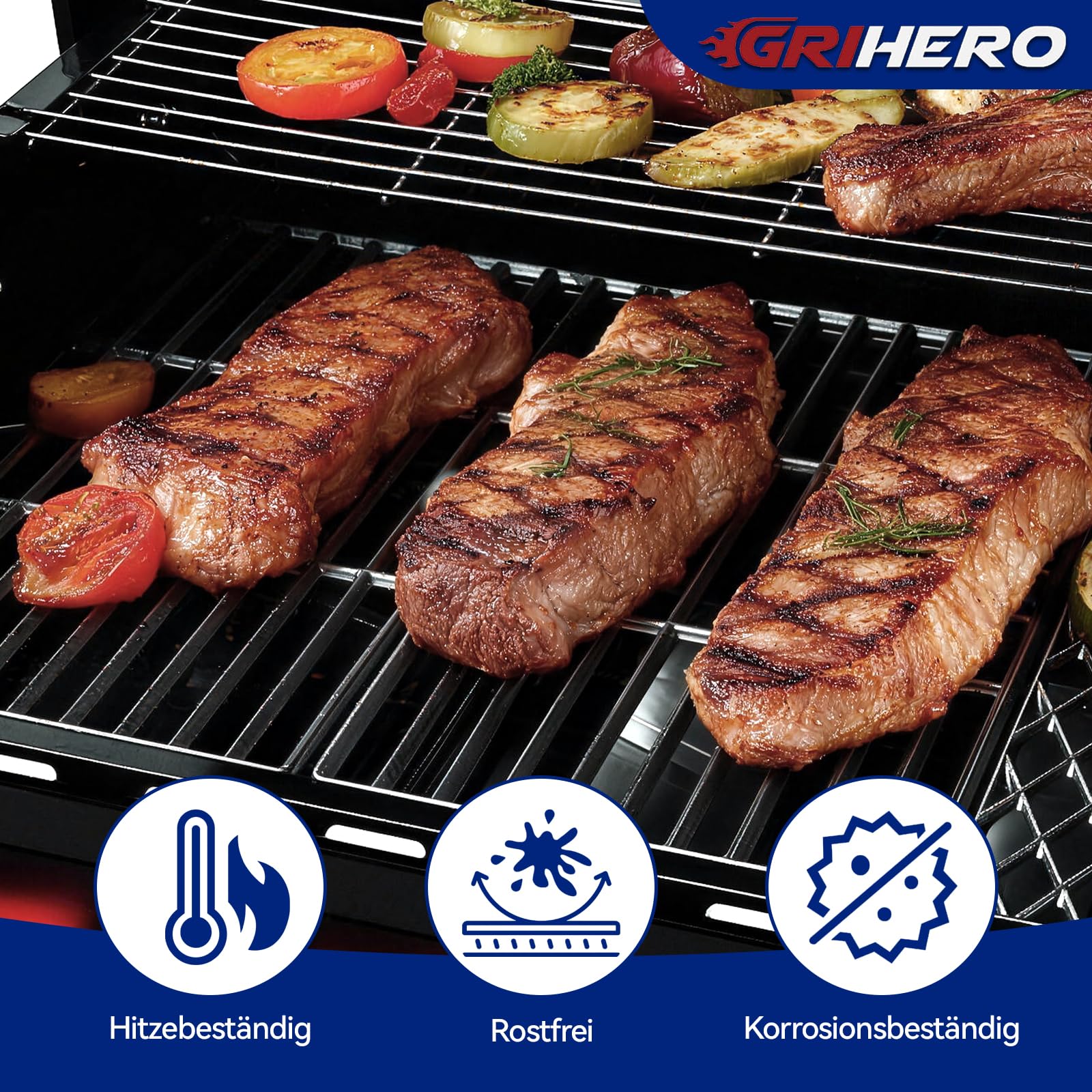 Gusseisen Grillrost & Grillplatte für Enders Boston 3, Enders Monroe Pro 3, Colorado 3, Charbroil, Landmann Triton 3 & 4, Barbecook Siesta 310 Gasgrill Zubehör, 43 x 63CM