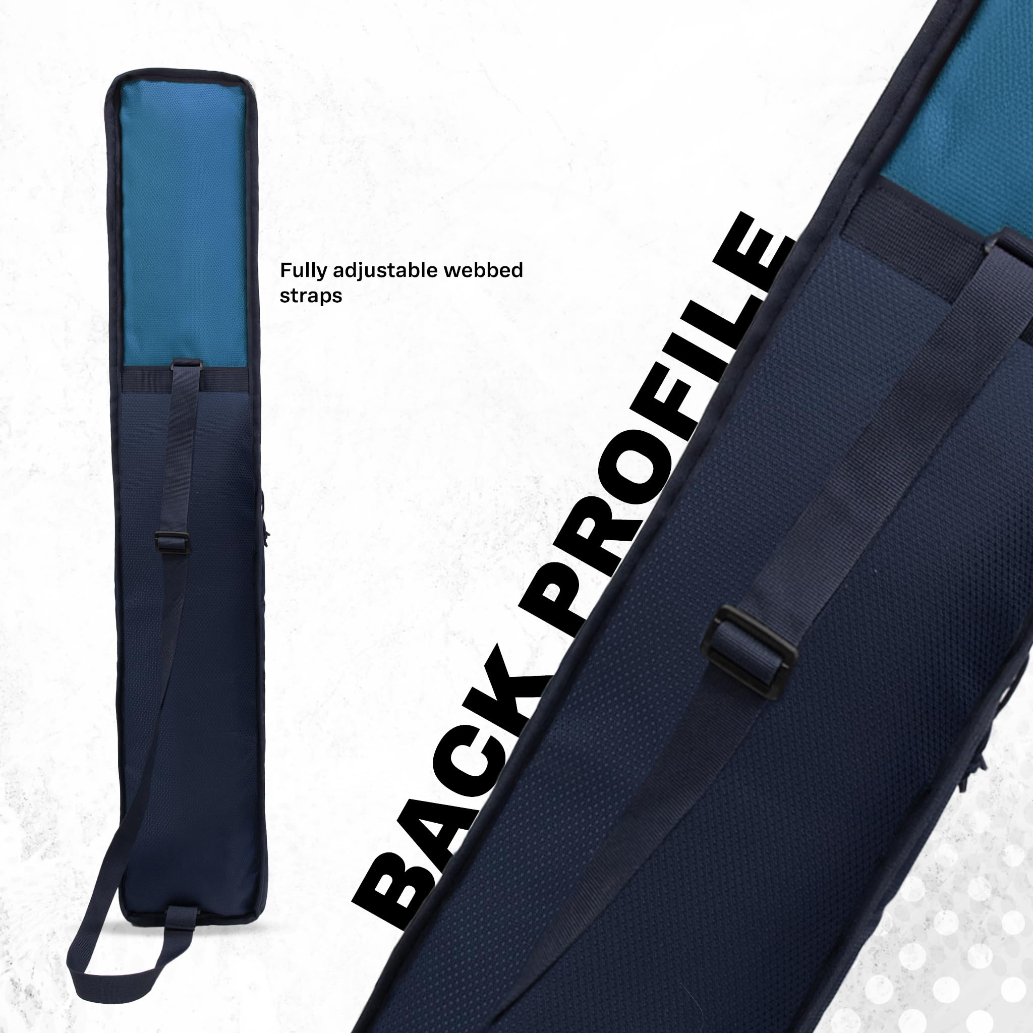 WHACKK Hayden Cricket Kit Bag Blue Navy | Full Size Bag with Bat Sleeve, Shoe & Helmet Pocket | Spacious Cricket Bag for Men, Youth & Club Players 1