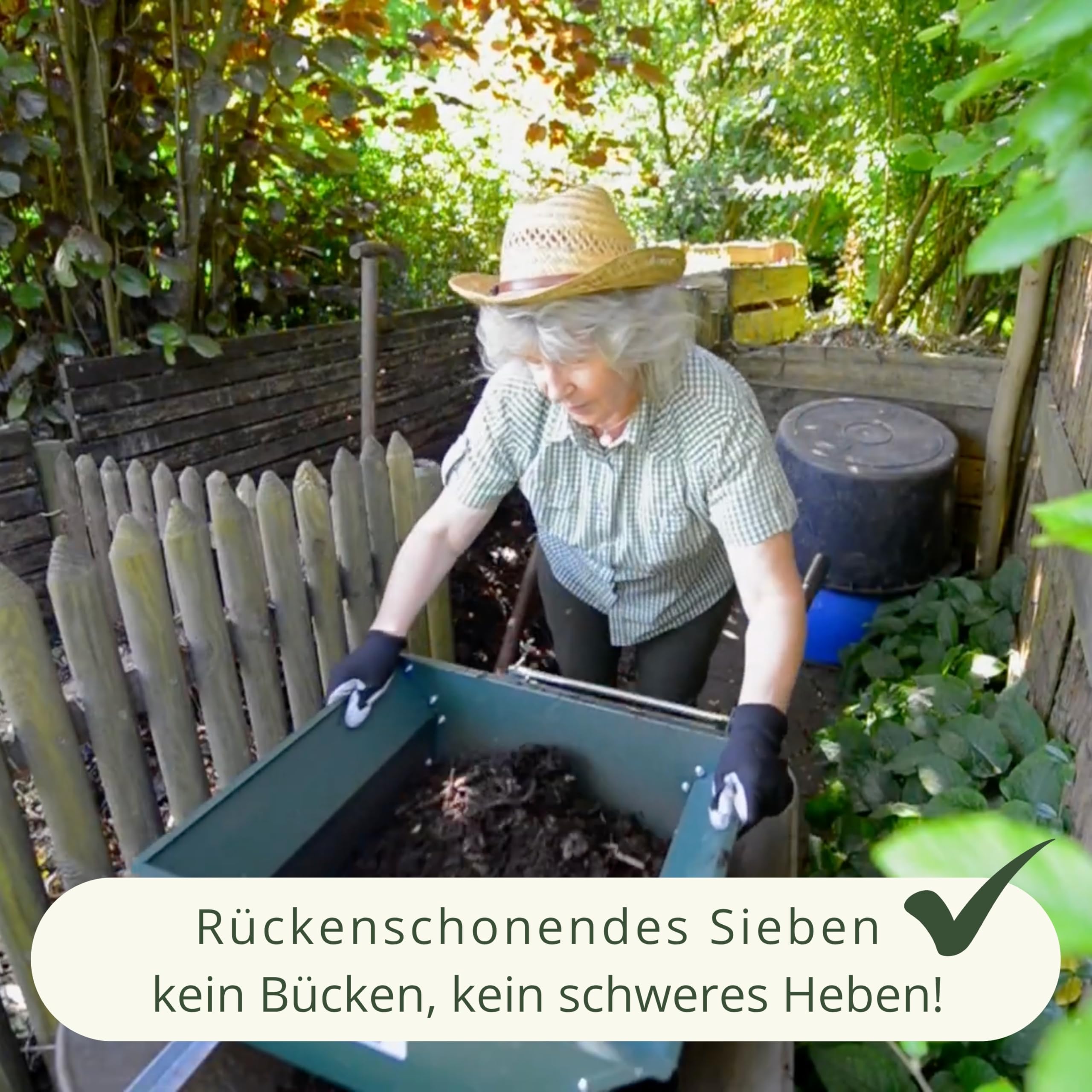 II Kompostsieb Gartensieb passt auf Jede Schubkarre – Mühelose Trennung von Erde, Kies & Sand – Robustes, rostgeschütztes Erdsieb – Allwettertauglich & langlebig für Gartenprofis