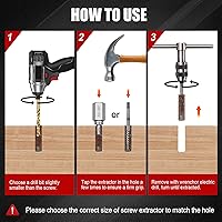 Vista 6 de 15Pcs Screw Extractor Set, Easy Out Extractor Set, Left Hand Drill Bit Hex Head Extractor, Cobalt HSS Steel Kit for Stripped Screws and Broken Bolts