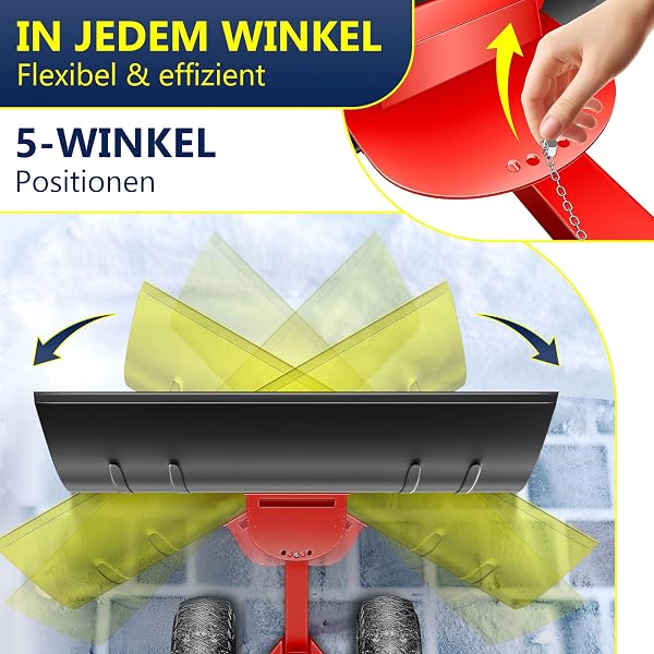 MASKO® Pelle à Neige sur Roues réglable en Hauteur – 5 Positions de Hauteur réglable – Pelle à Neige pour Le Dos – Pelle à Neige – Hauteur de Travail : 42 cm, Pliable pour économiser de l'espace - 4