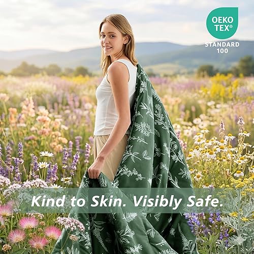 Miniatura 2 de MUXHOMO - Juego de ropa de cama en una bolsa tamaño Queen de 7 piezas, diseño reversible de flores botánicas, juego de edredón ultra suave y Hojas