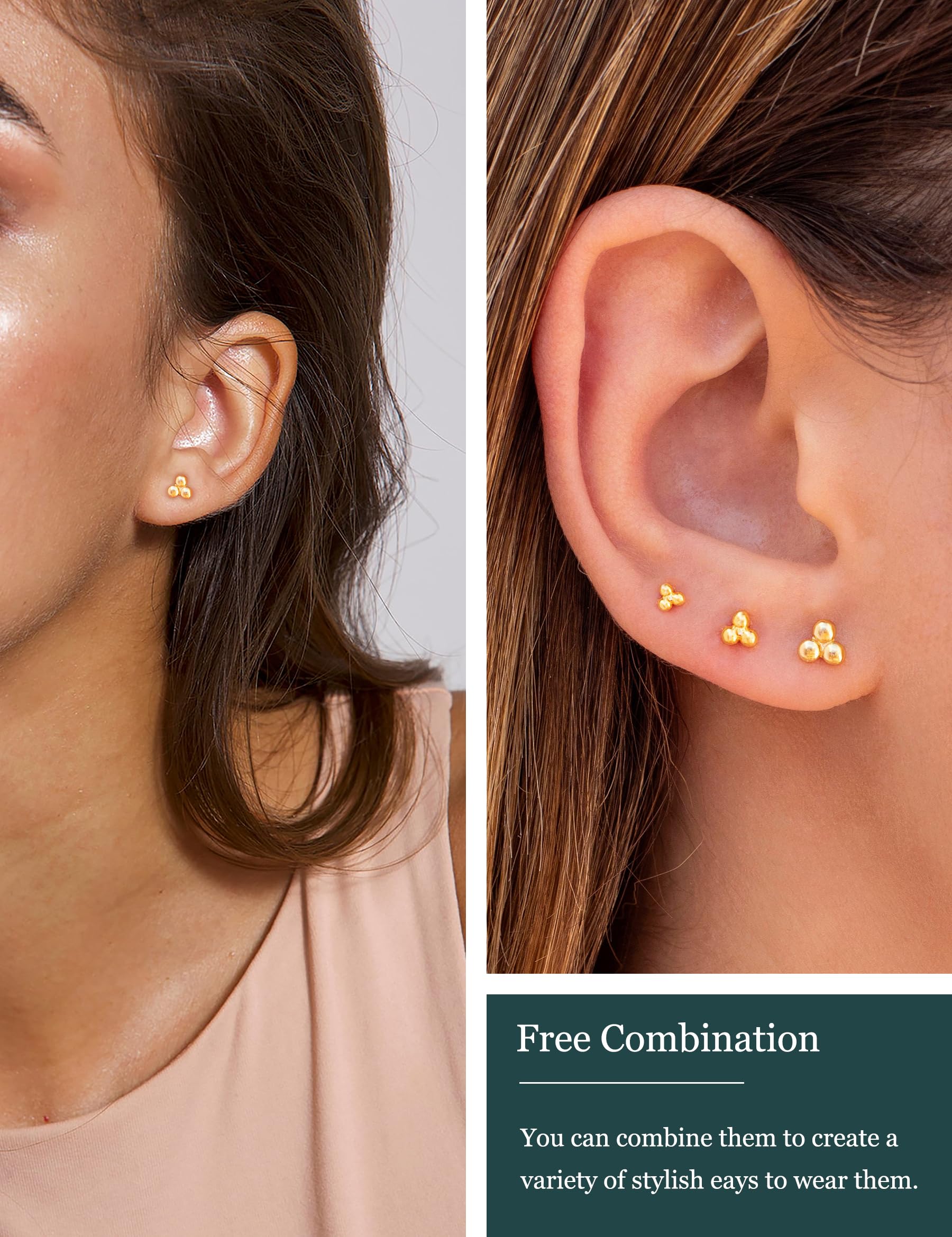 3 Pairs 14k Gold Stud Earrings for Women Hypoallergenic 925 Sterling Silver Post Dainty Silver Cartilage Tragus Earrings Stacks Set Trendy Small Diamond Heart Multiple Piercing Jewelry for Men: ZNBOH 3 Pairs 14k Gold Stud Earrings for Women Hypoallergenic 925 Sterling Silver Post Dainty Silver Cartilage Tragus Earrings Stacks Set Trendy Small Diamond Heart Multiple Piercing Jewelry for Men