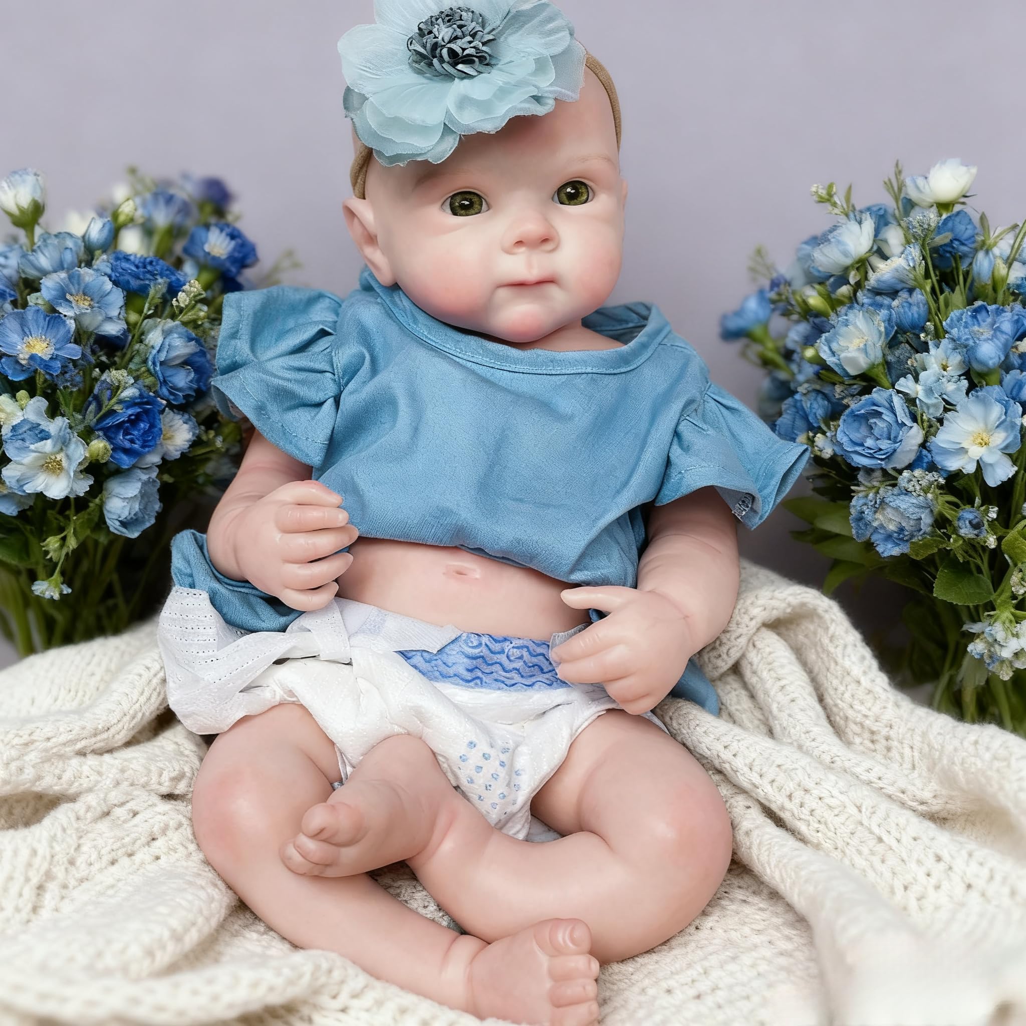 Aniiyy Realistic 18inch Full Silicone Baby Dolls, Real Life Handmade Painted Silicone Reborn Baby Doll Bettie