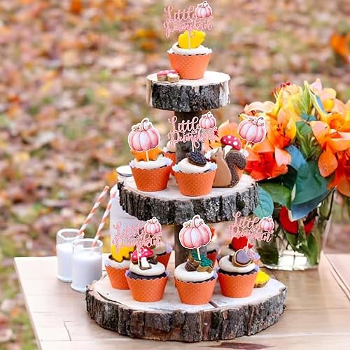 Miniatura 70 de 24 adornos de calabaza para cupcakes con purpurina para otoño, hojas, flores, calabaza, cupcakes, decoración de pasteles para Halloween, decoración