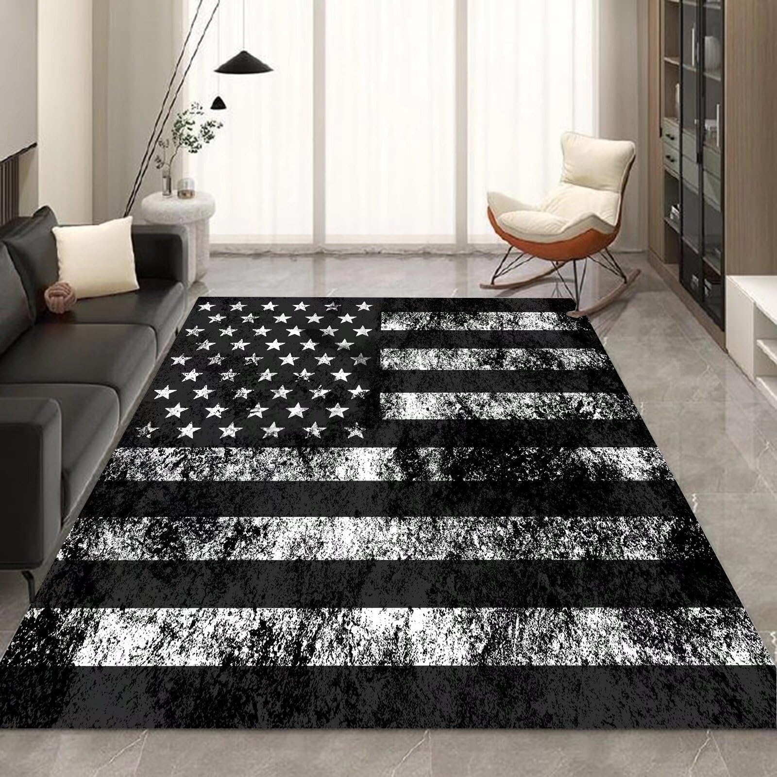 kxry 3 * 5 Feet USA American Flag Soft Area Rugs for Kids Girls Boys Dirty US Stars Stripes Flags Floor Carpet for Living Room Bedroom Dorms Nursery