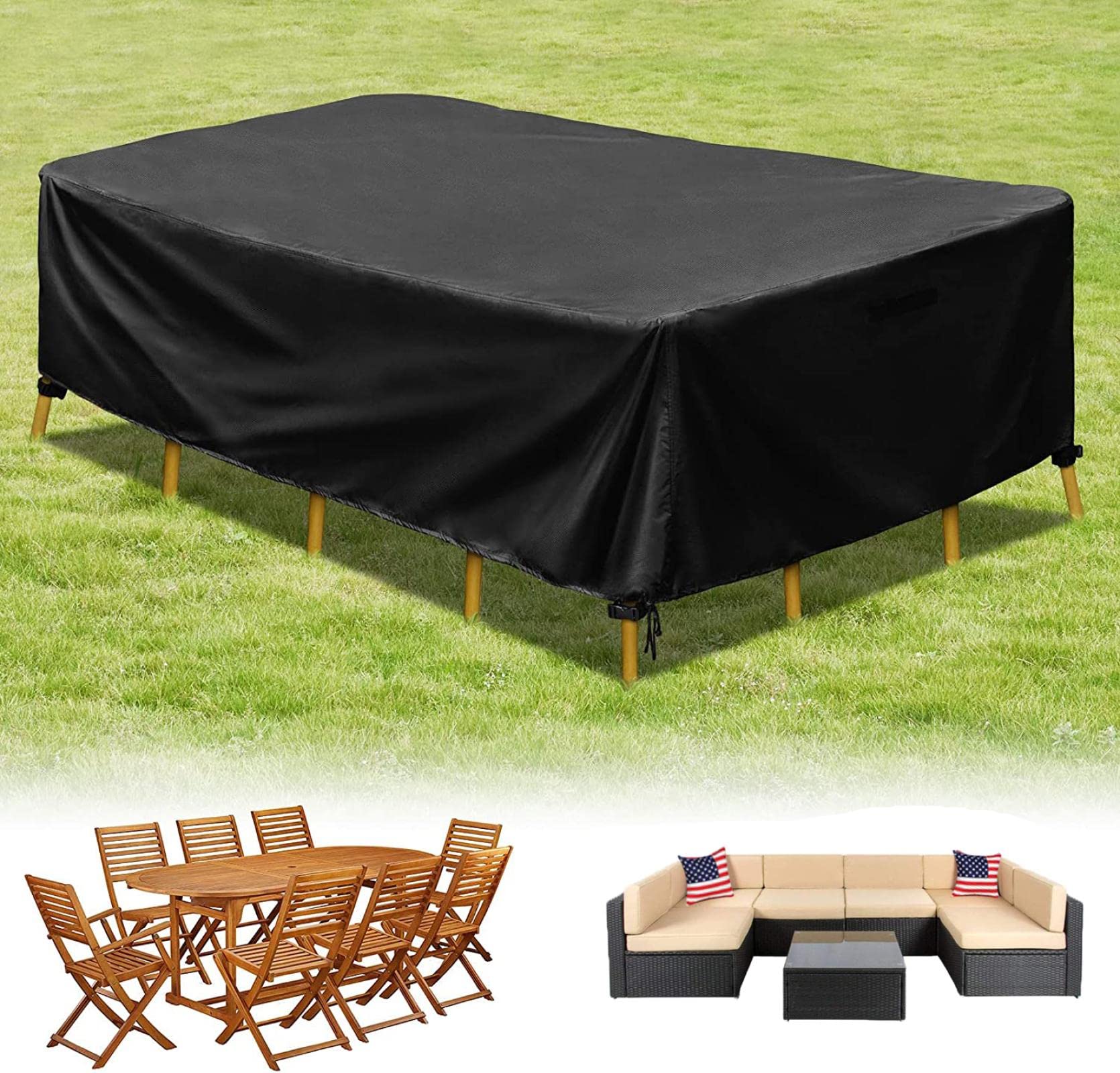 KDXAOBEI Housse Salon De Jardin, 170x110x100cm Housse Protection Table