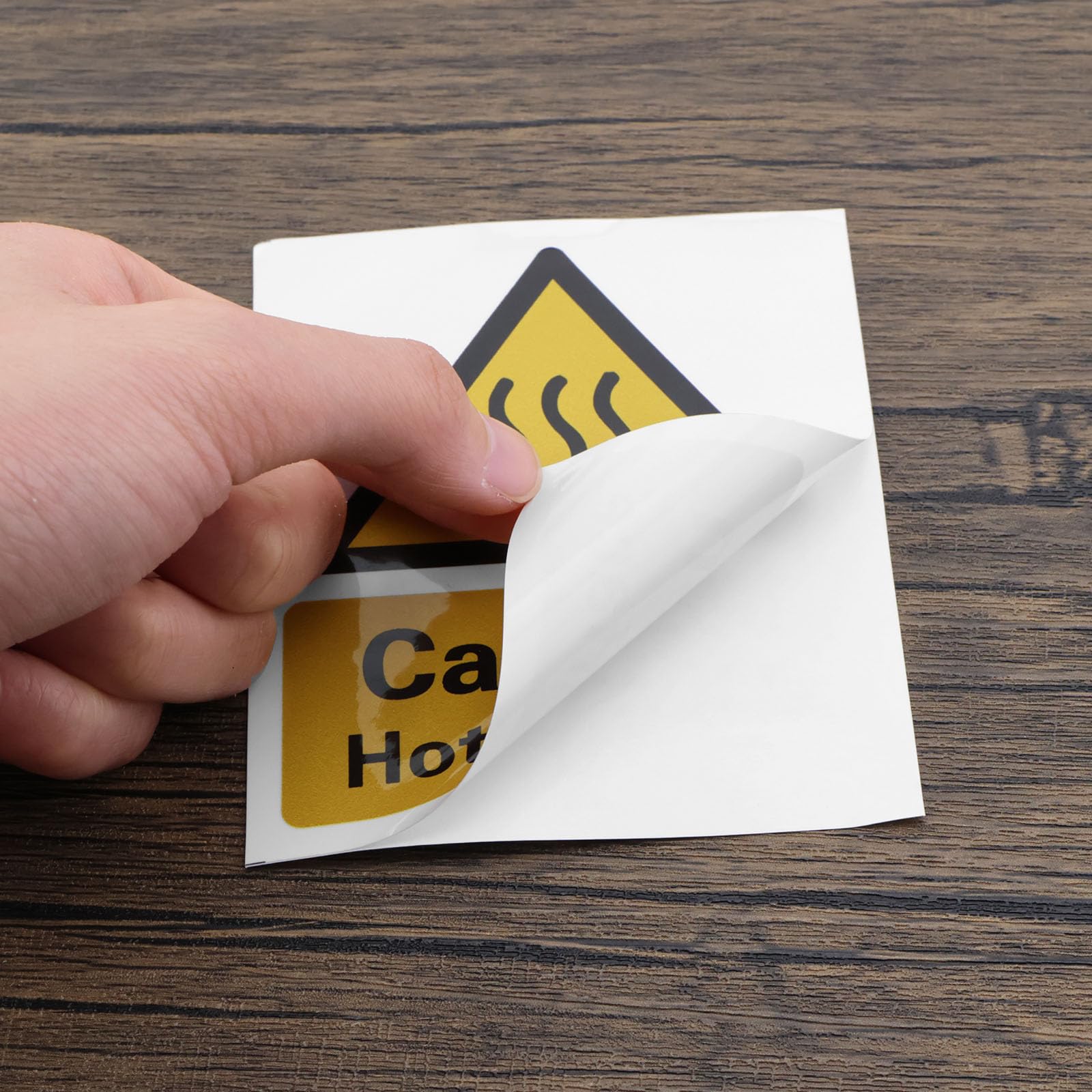 Confezione Da 10 Adesivi Attenzione Superficie Calda - 11x9 Cm - Autoadesivi In Vinile Giallo