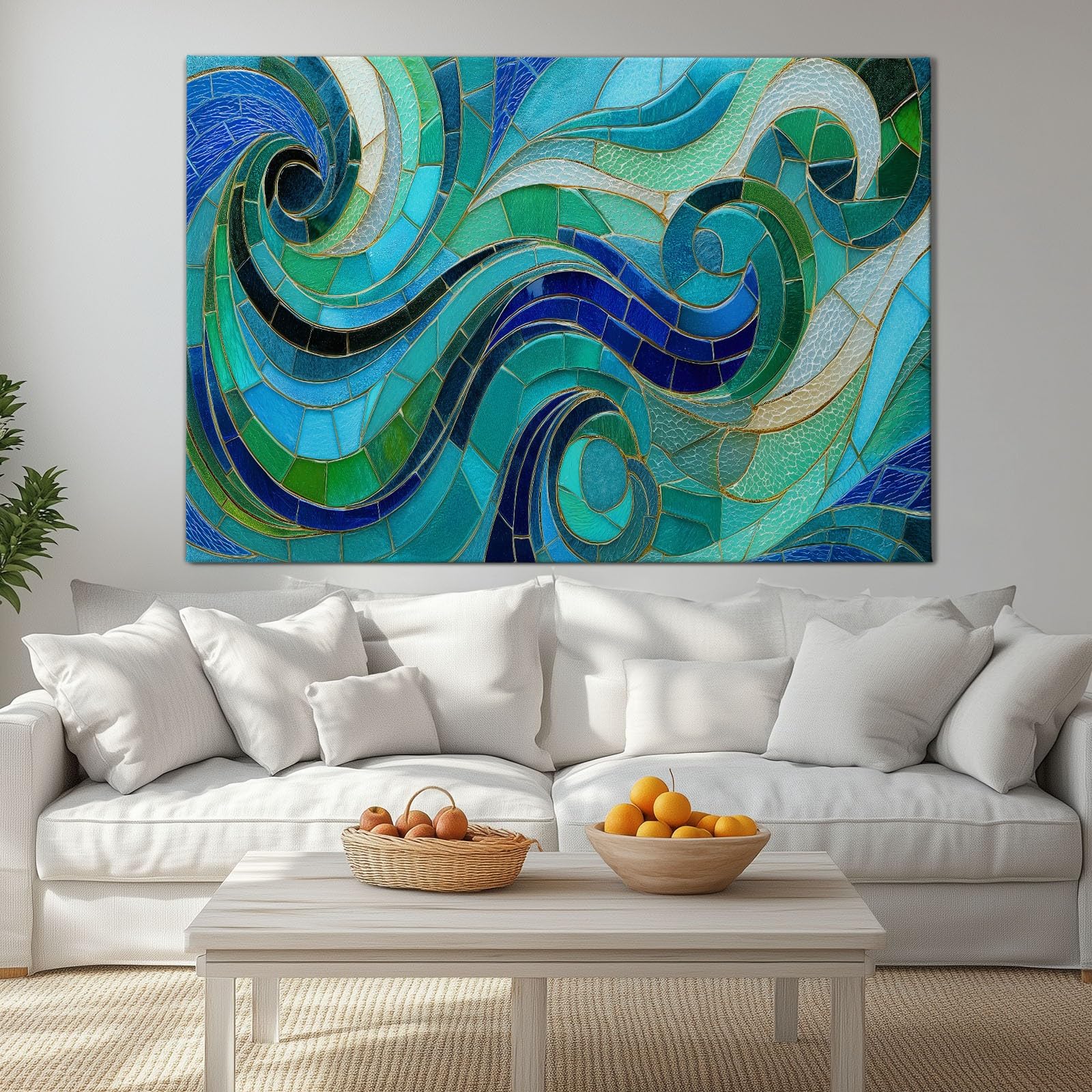 Genérico Cuadros Decoracion Salon Textura Abstracta De Vidrio 140x70cm Lienzo Decorativo con Marco Madera, Laminas Cuadro para Pared, Decoracion Dormitorio Baño Comedor Oficina Hogar