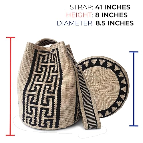 Miniatura 2 de Classic Authentic WAYUU Bag, Mochila from Colombia, Medium Crochet Crossbody, Handmade Medium Purse, Bucket Bag, Colombian Craft (Moda)