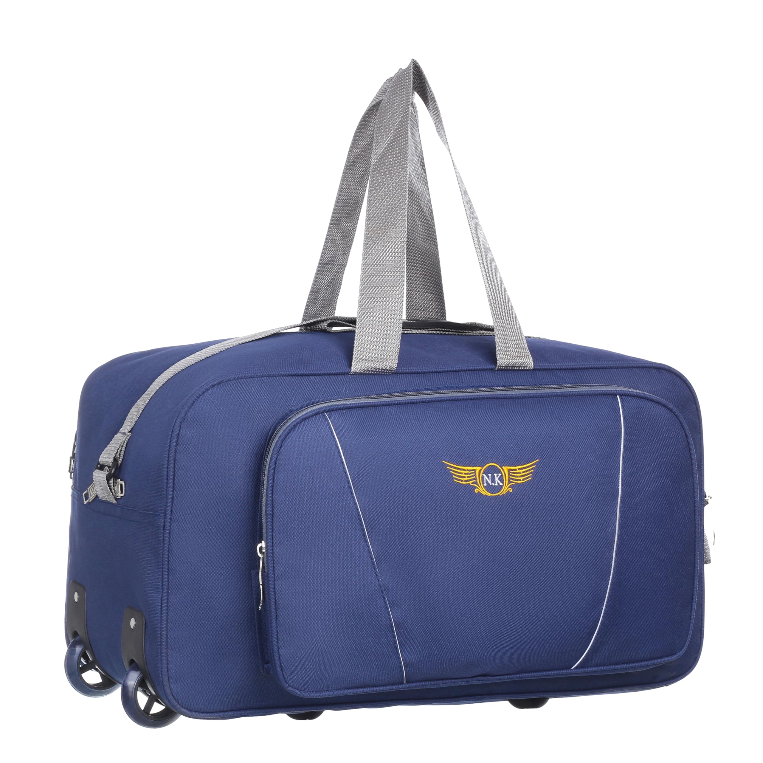 n.k NK 65 Litre Travel Duffle Bag with 2 Wheels, Blue Polyester Trolley Bag, Water Resistant Lightweight Luggage for Men and Women-picture-38