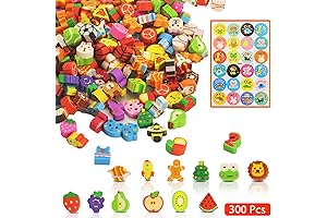 300 Pc Bulk Mini Animal Fruit Erasers For Kids (Desk Pets And Classroom Goodies)