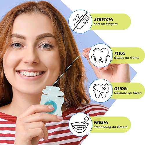 Miniatura 6 de Hilo dental tejido con infusión de aceite de coco, vegano y libre de crueldad, naranja suministro de 2 meses (33 yardas x 1 unidad)