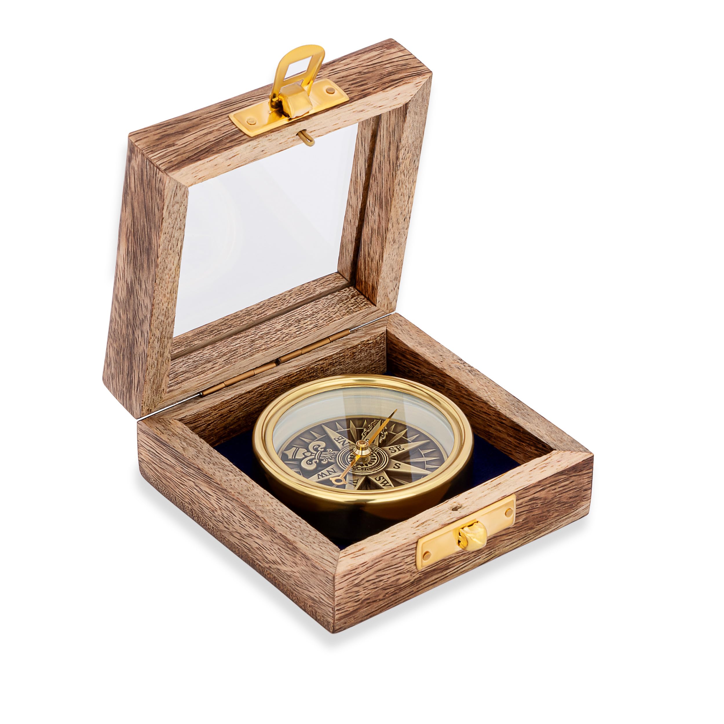 NKlaus Bussola 6cm Rosa dei venti 3D ottone indicatore direzione marittima