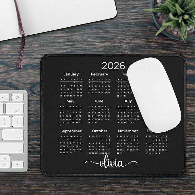 Alfombrilla personalizada Hilis 2026 con calendario miniatura 7