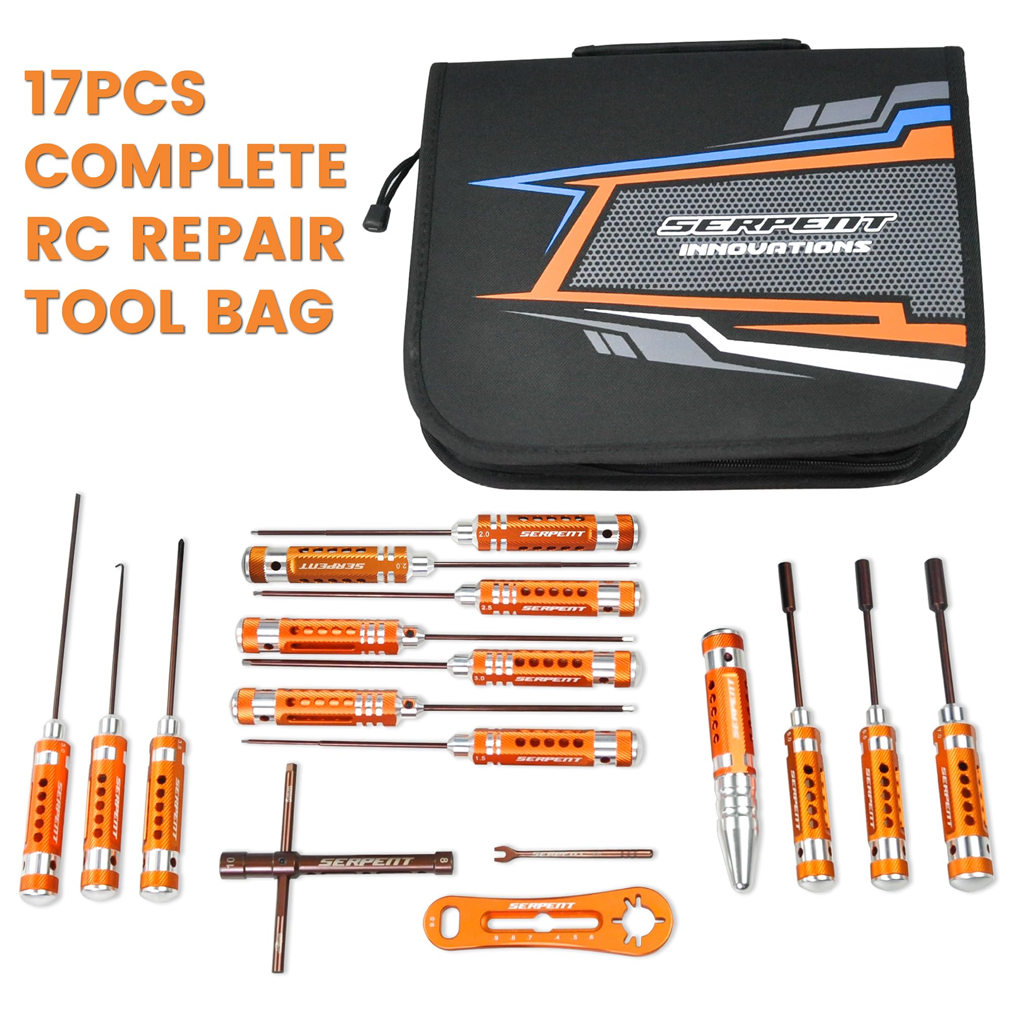Serpent Set di strumenti ONROAD (17 pezzi)RC Tool Kit RCchiave
