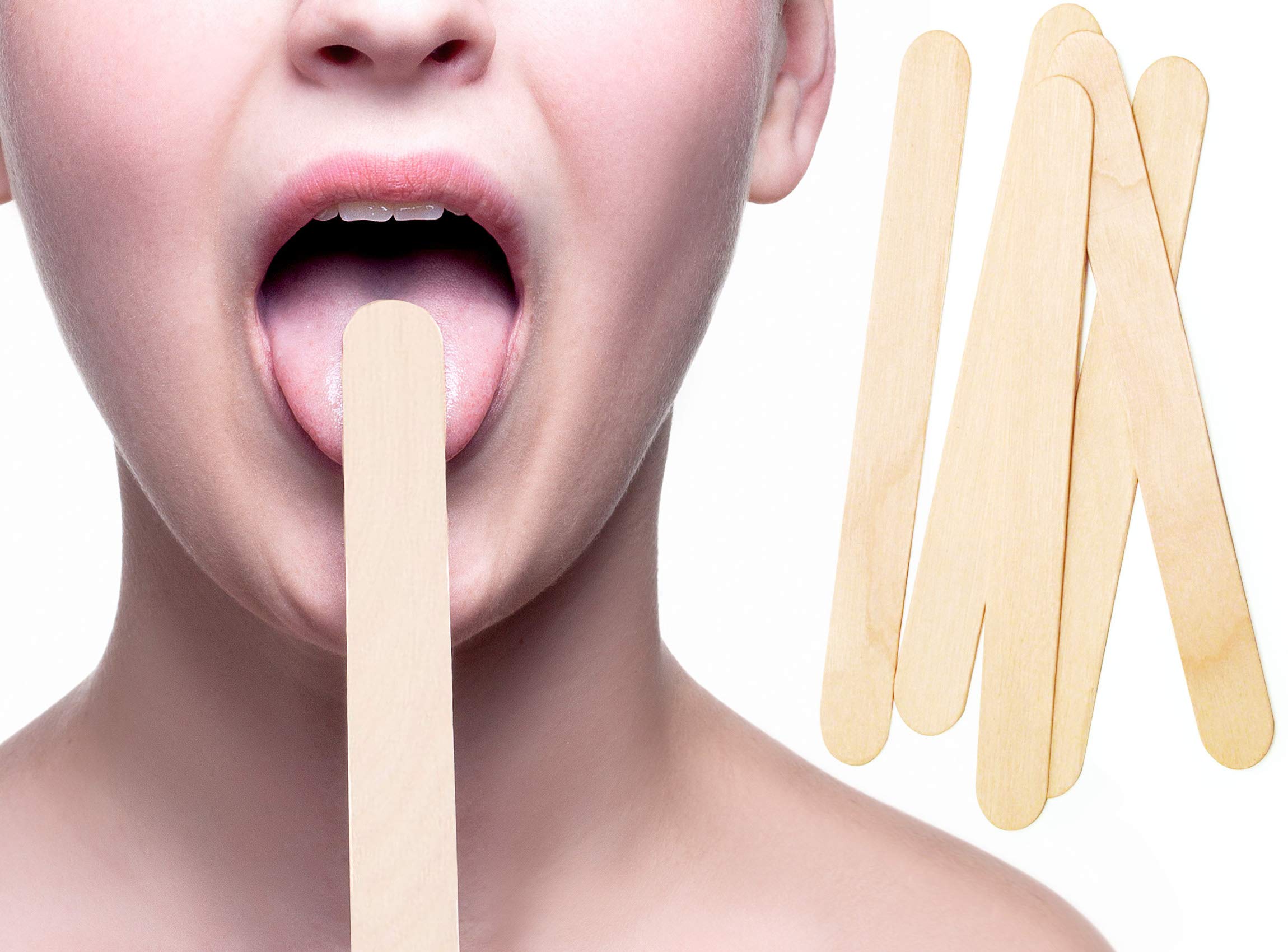 Dukal Wooden Tongue Depressors 6". Pack of 5000 Disposable Depressors for Seniors. Polished Wood Ton