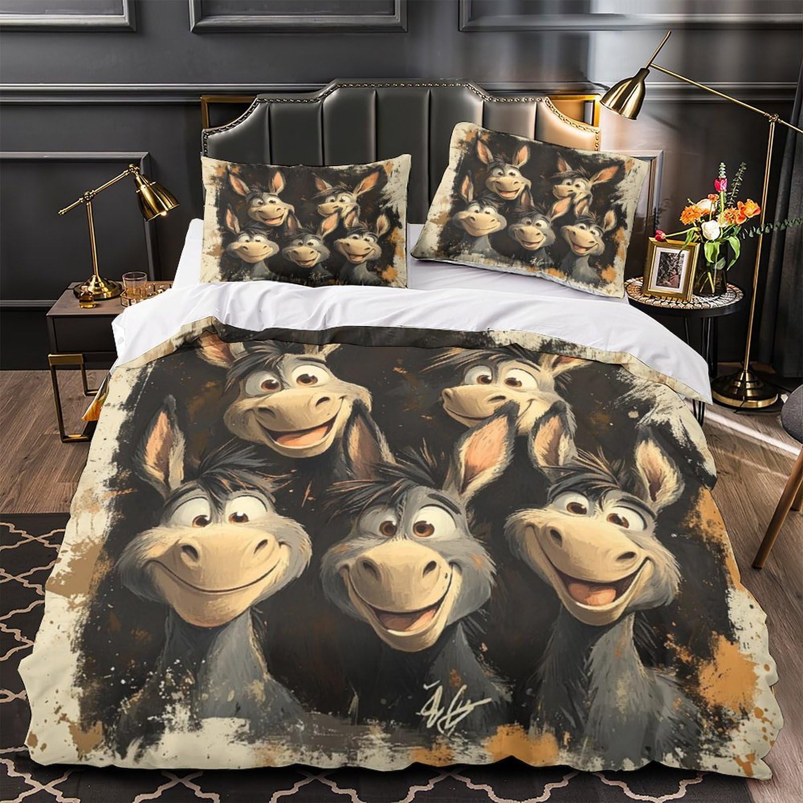 Housse de couette chat 200x200 anti-poussière finie la couette qui glisse