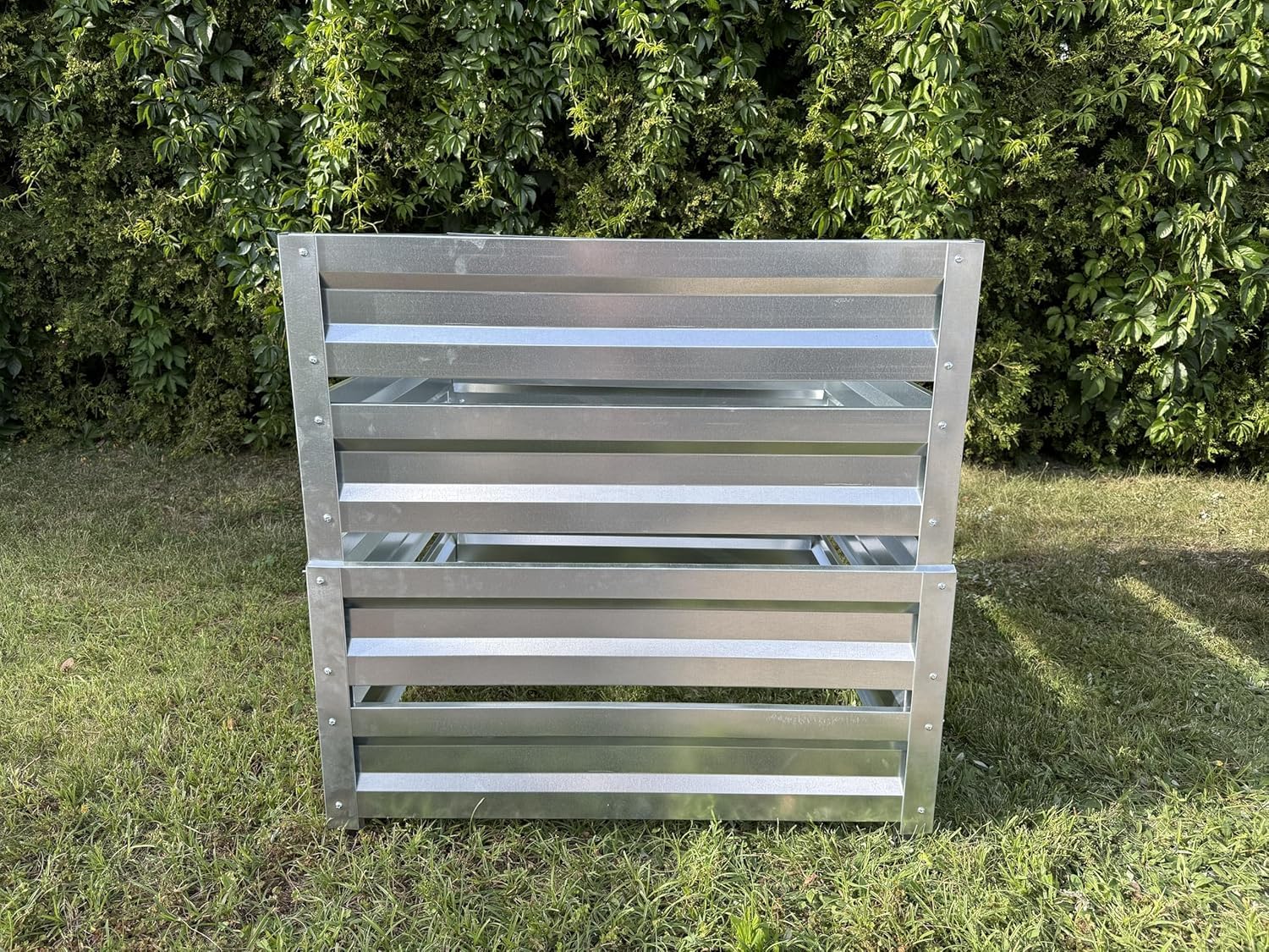 Composteur 1000 l en métal galvanisé pour jardin, durable, résistant aux intempéries (zinc (acier galvanisé))