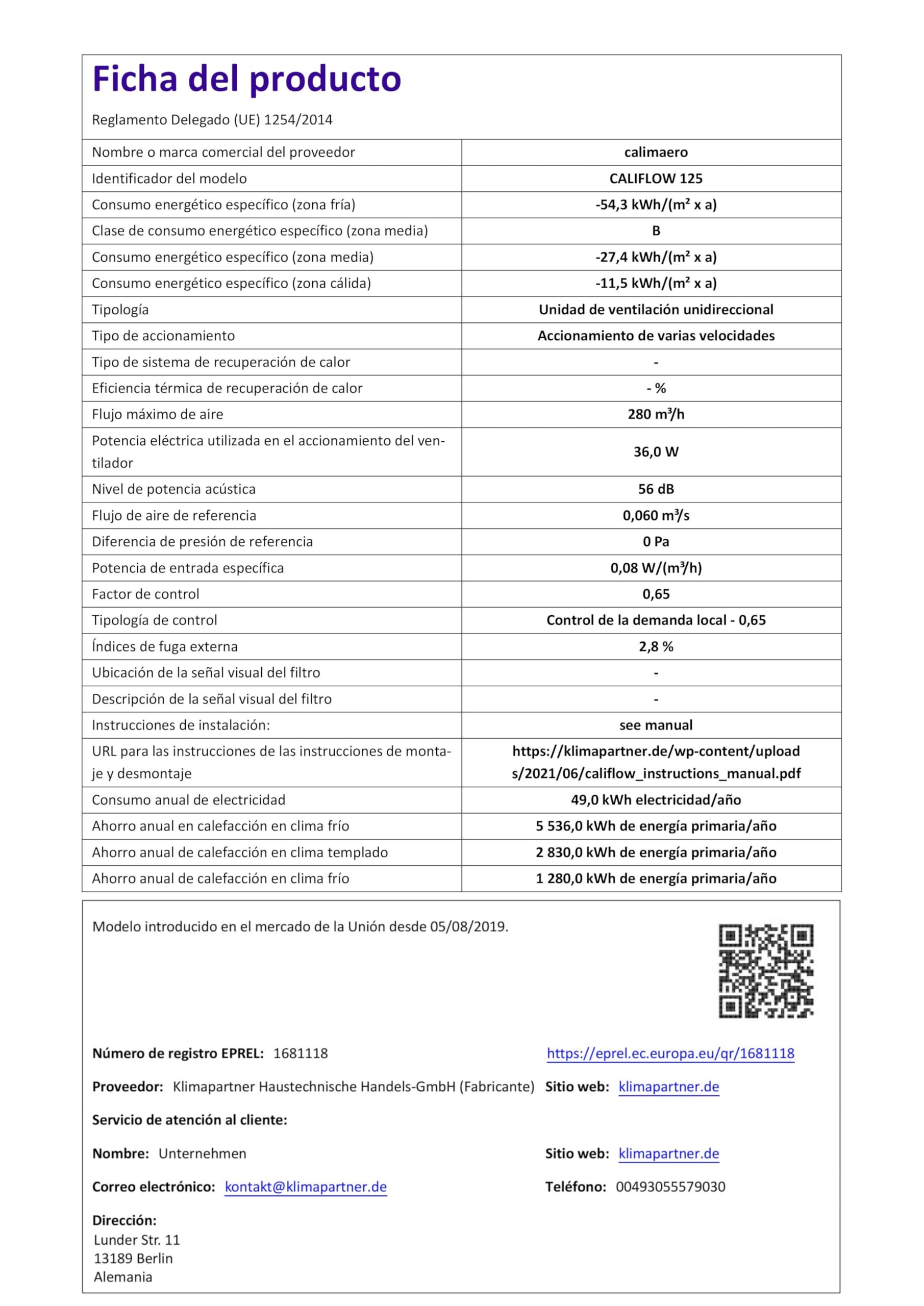 CALIFLOW Extractor de Aire 125 mm Potente en Línea Extractor | HEPA filtro de carbón activado 3 etapas máximo 280 m³/h, 36 vatios / 56 dB a prueba de chorros
