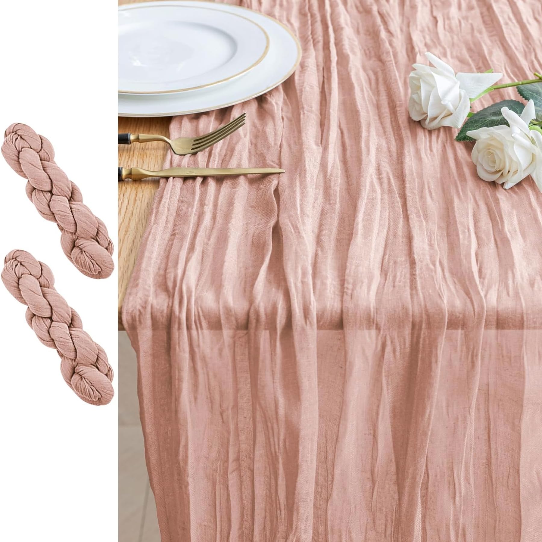 Lot De 20 Chemins De Table En étamine, 88,9 X 304,8 Cm, En Gaze De Style Bohème Vintage Et Rustique, Transparent Pour Mariage, Fête Prénuptiale, Fête