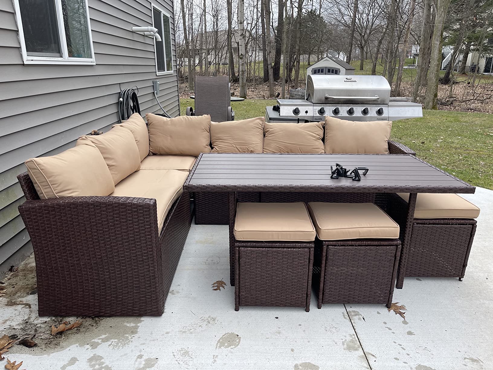 46/mo Finance VINGLI 8 Pieces Patio Furniture Set Wicker Outdoor