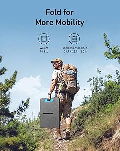 Anker SOLIX PS200 Solar Panel with Adjustable Kickstand, 200W Foldable Portable Solar Charger, IP67 Waterproof, 23% Higher Energy Conversion Efficiency, for Camping, RVs, and Blackouts