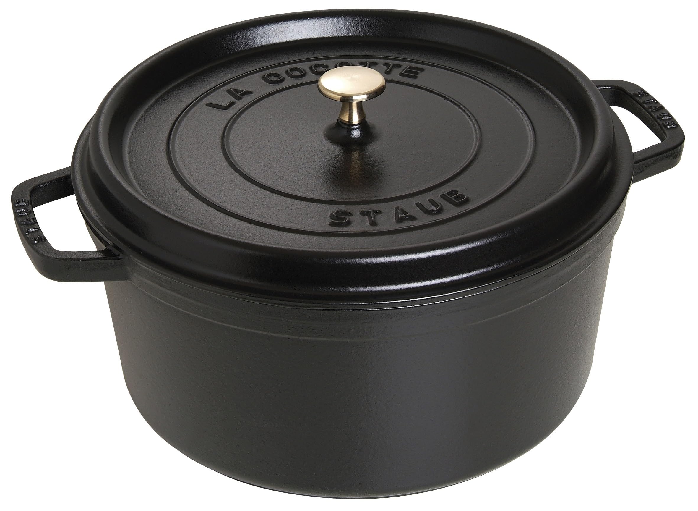 STAUB Cocotte, Cast Iron Casserole Dish with Lid, Suitable for All Hob Types Including Induction, Round, 30 cm, 8,35 L, Made in France, Black