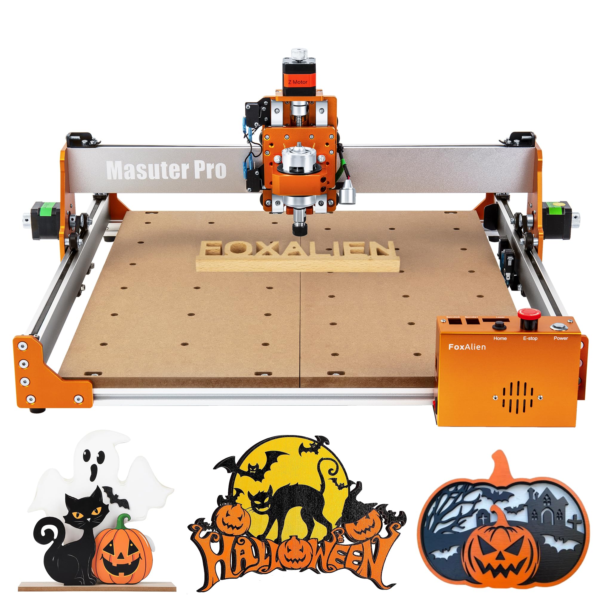 FoxAlien Masuter Pro CNC Router Machine, Upgraded 3-Axis Engraving All-Metal Milling Machine for Wood Acrylic MDF Nylon Carving Cutting