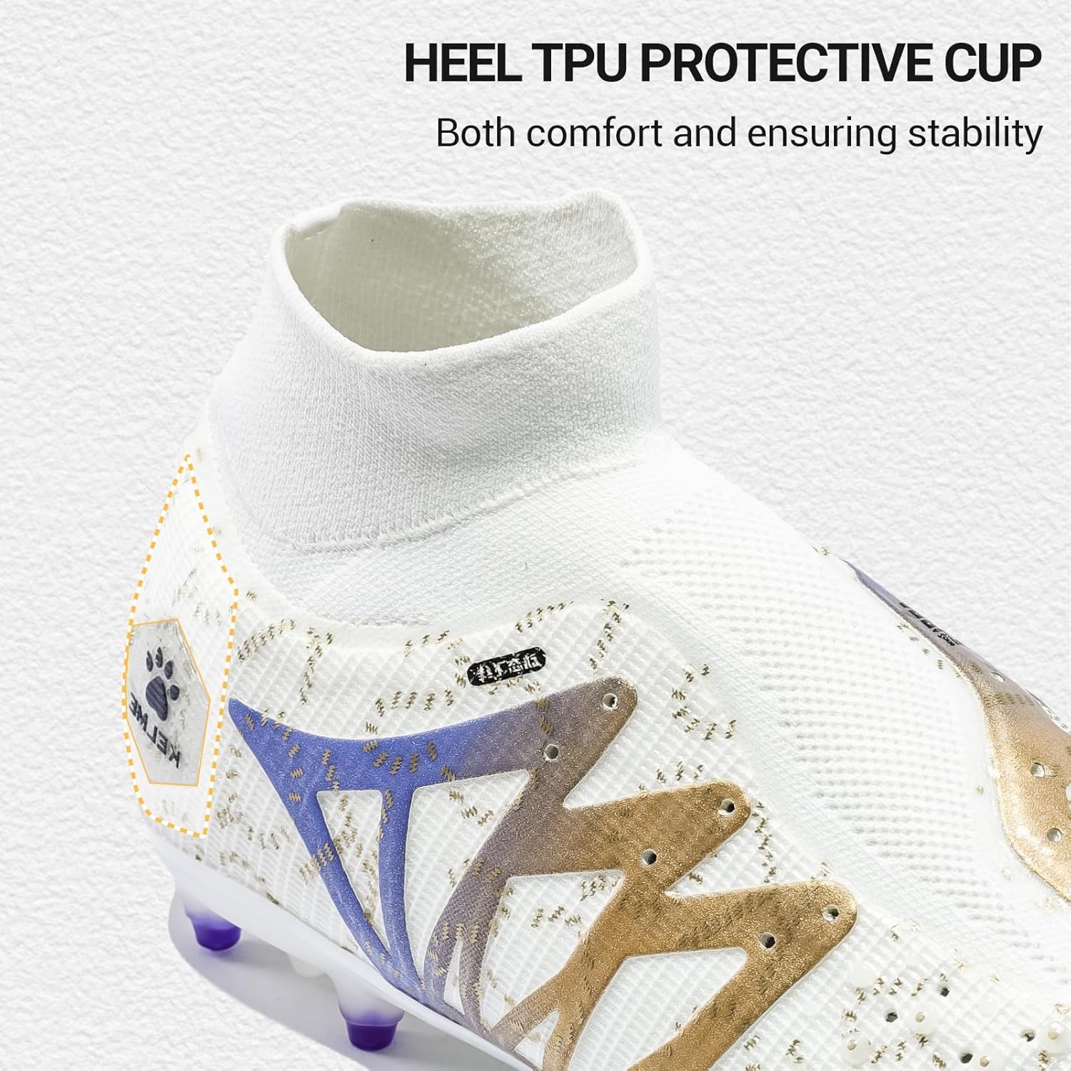 KELME Flash Laceless Soccer Cleats Men High-Tops Lightweight Soccer Shoes Outdoor Unisex Adult Youth Artificial Multi Ground - Image 10