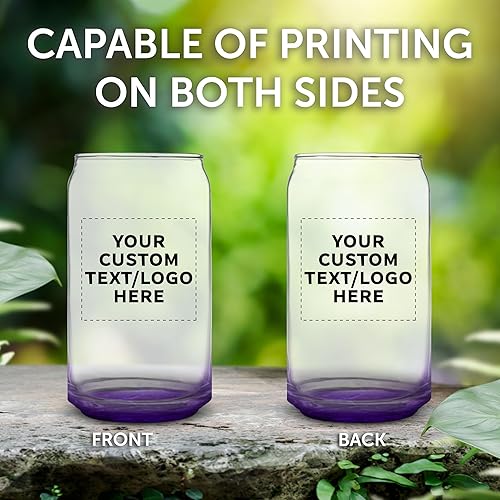 Miniatura 6 de Juego de 50 vasos de lata de cerveza personalizados, 16 onzas, tamaño de una pinta, texto promocional, logotipo, forma de lata de soda, cristalería,