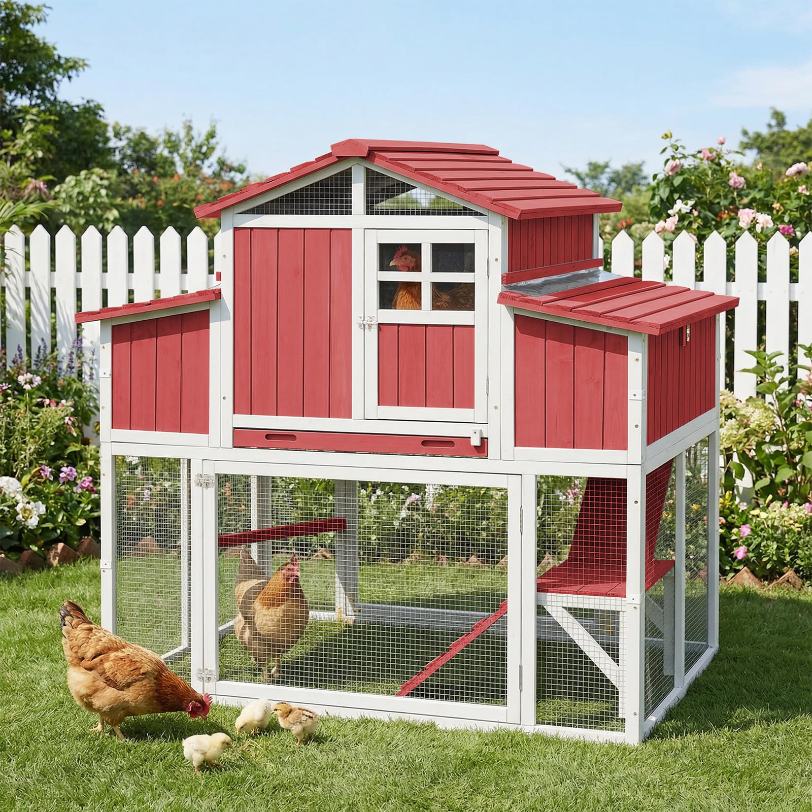 Ketive Large Outdoor Wooden Chicken Coop